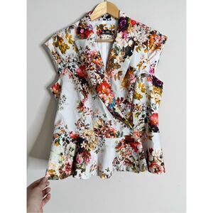 Sinequanone designed in Paris floral blazer vest sz M